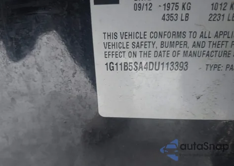 2013 Chevrolet Malibu 1Ls z USA, uszkodzony, nr VIN 1G11B5SA4DU113393